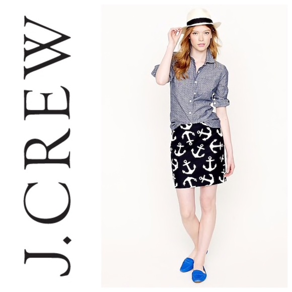 J.Crew Anchor Print Mini Skirt